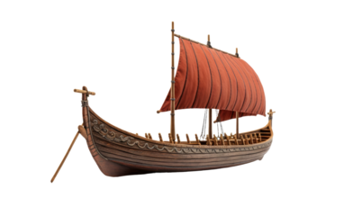 A Swedish Viking Longship Replica for Admirers on White or PNG Transparent Background