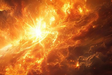 Naklejka premium Solar Flares: Explosive Light Show