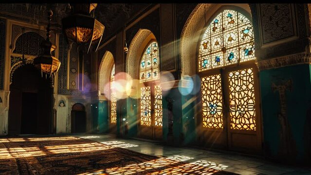 Ramadan kareem background inside the mosque