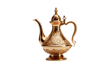 Savoring the Richness of Tradition with the Arabian Dallah Coffee Pot on White or PNG Transparent Background