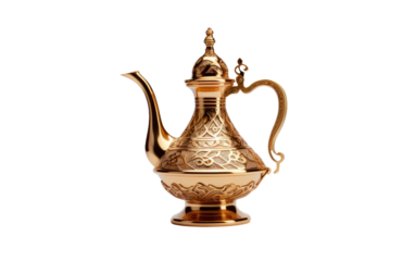 Savoring the Richness of Tradition with the Arabian Dallah Coffee Pot on White or PNG Transparent Background