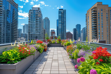 Fototapeta premium Enchanting Spring Rooftop Oasis., spring art