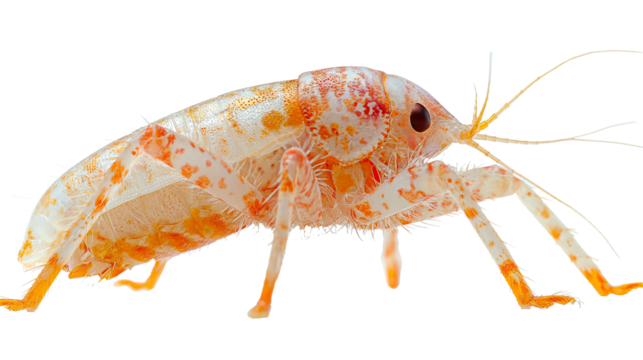 Macro shot of a louse isolated on white or transparent background