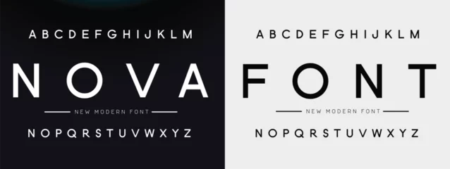 Foto op Plexiglas Abstract sci fi modern alphabet fonts. Science fiction typography sport, technology, fashion, digital, future creative logo font. vector illustration © Alishan
