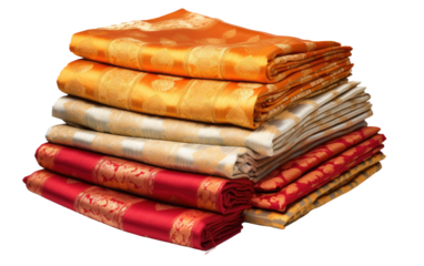 Adorning Elegance with the Timeless Beauty of Banarasi Silk Sarees on White or PNG Transparent Background