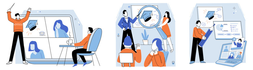 Financial education vector illustration. Studying finance involves delving into various topics such as investments, risk management, and financial planning The study economics provides insights