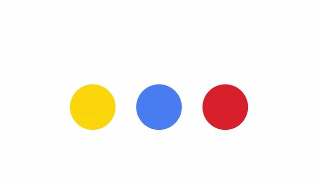 Moving and bouncing circles. Loopable 2d animation video. Motion graphics with alpha channel.