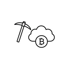 Bitcoin mining icon vector cryptocurrency icon