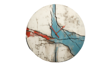 A Nod to History with the Berlin Wall-inspired Wall Clock Display on White or PNG Transparent Background