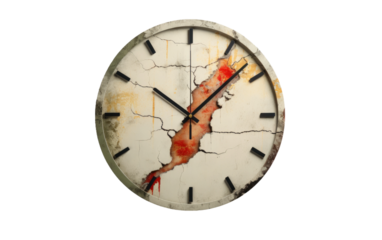 Adorning Walls with the Spirit of the Berlin Wall in a Clock on White or PNG Transparent Background
