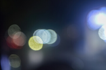 background of colorful bokeh light and blur at night