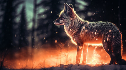 red fox in the forest