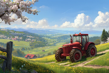 Fototapeta premium Industrial Patterns in the Countryside, spring art