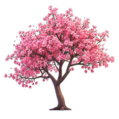 Cherry tree with delicate pink flowers