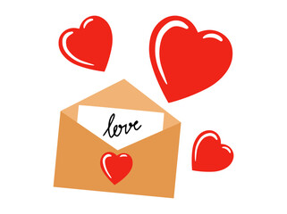 Valentine Day Letter Heart Element Illustration
