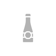champagne bottle icon on white background, vector illustration