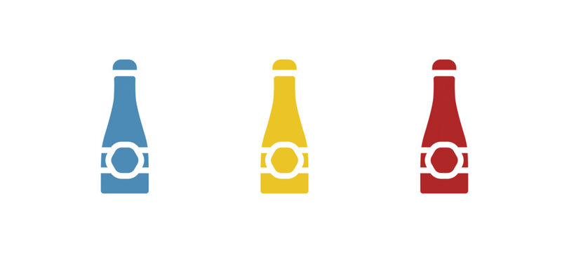 champagne bottle icon on white background, vector illustration