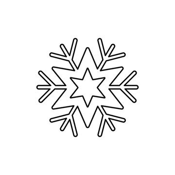 snowflake icon on a white background, vector illustration