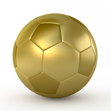 3d render gold soccer ball (isolated on white and clipping path)
