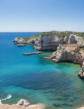 Breathtaking Coastal Cliffs Overlooking Crystal Blue Sea