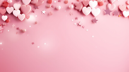 Fototapeta na wymiar Valentine's Day background with hearts, love and romance background
