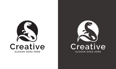 Monochrome Serpent Emblem - Artistic Logo Design
