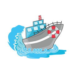 speed boat in sea illustration