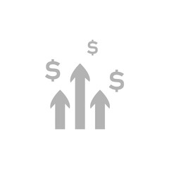 profit growth icon, arrows on a white background, vector illustration