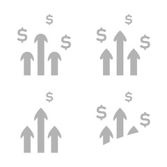 profit growth icon, arrows on a white background, vector illustration