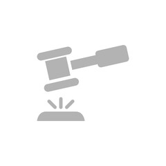 judge's gavel icon on a white background, vector illustration