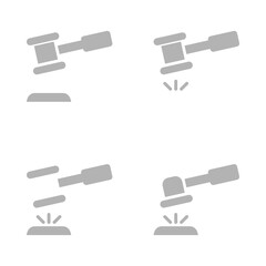 judge's gavel icon on a white background, vector illustration