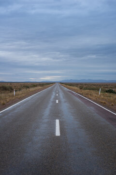 Flinders Ranges road with stormy sky