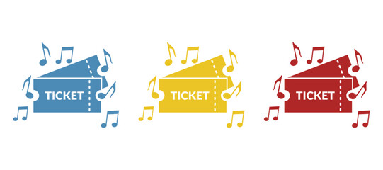 ticket icon on a white background, vector illustration