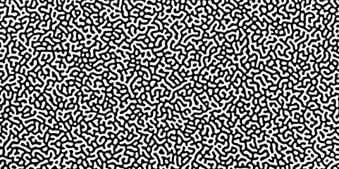 Turing reaction diffusion monochrome seamless pattern with chaotic motion .Linear design with biological shapes. Organic lines in memphis. abstract turing organic wallpaper background .