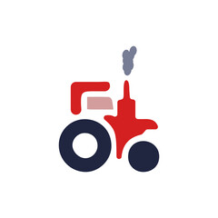tractor icon on a white background, vector illustration