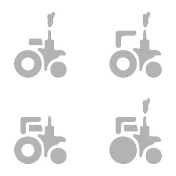 tractor icon on a white background, vector illustration