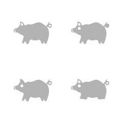 pig icon on a white background, vector illustration