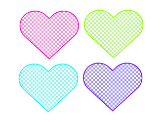 set of plaid pattern Valentine vector illustration