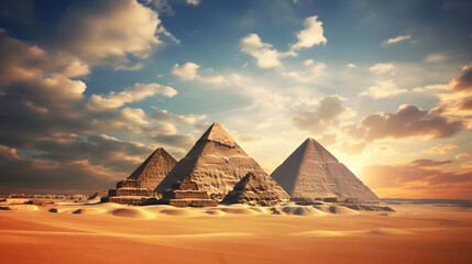 pyramid landscape illustration