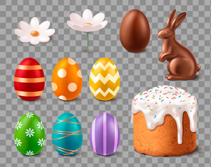 Happy Easter elements in realistic design