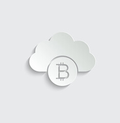 Bitcoin mining icon vector cryptocurrency icon