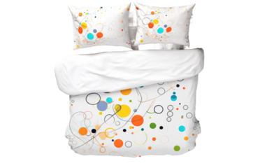 The Whimsical Charm of Dot Art-themed Bedding on White or PNG Transparent Background