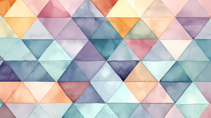 Geometric shapes watercolor abstract background