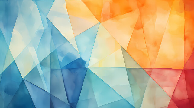 Abstract Geometric Watercolor Pattern Background