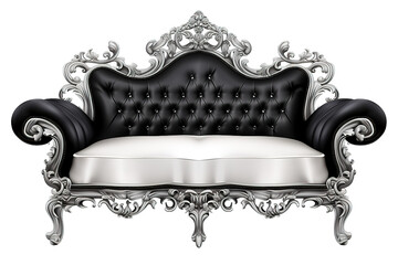 stylish sofa illustration isolated on PNG Background. Generative Ai.