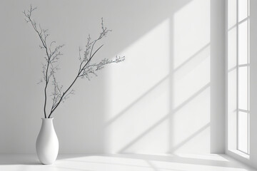 Serene Monochrome Room Elegance., spring art