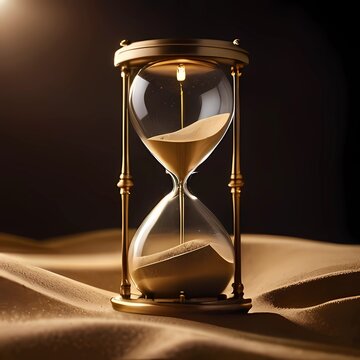 hourglass on black background | Time is money concept | hd image 