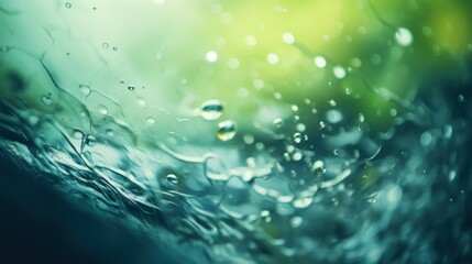 Water splash. Close-up of fresh green grass with drops.