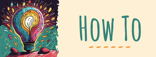 How To Bulb Colorful Doodle Abstract Left Text 