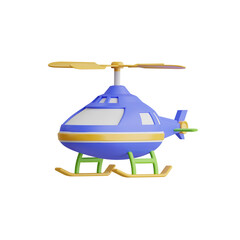 3D Helicopter Model Navigating the Air with Precision and Agility. 3d illustration, 3d element, 3d rendering. 3d visualization isolated on a transparent background